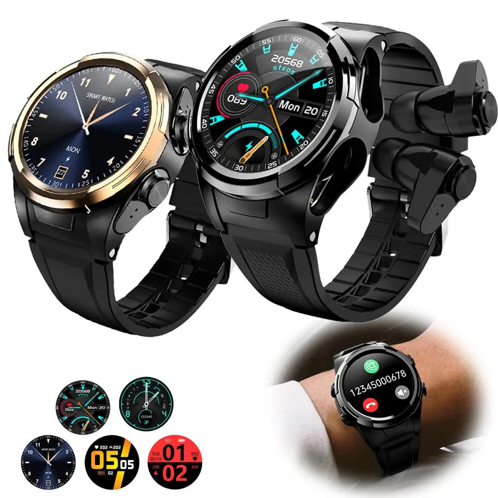 2 IN 1 Smart Watch Headset Wristwatch Sport Handsfree Calls Fitness Tracker Bracelet for Android iPhone Men Women Gift | Электроника