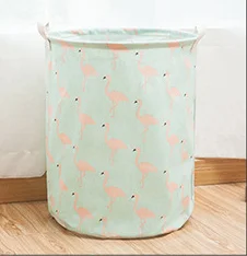 1pc Laundry Basket Folding Round Storage Fabric Bag Large Clothes Toy Holder Handle Bucket Organizer Large Capacity - Цвет: S-7