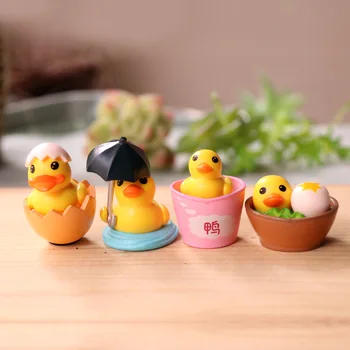 

BAIUFOR 4pcs Cartoon Duck Figure Miniature Figurines Fairy Garden Accessories Home Desk Decoration Animal Craft Children Gift