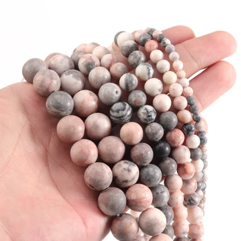 

Smooth Natural Pink Zebra Stone Round Spacer Beads For Jewelry Making Bracelet Necklace Handmade Gifts 15”Strand 4 6 8 10 12mm