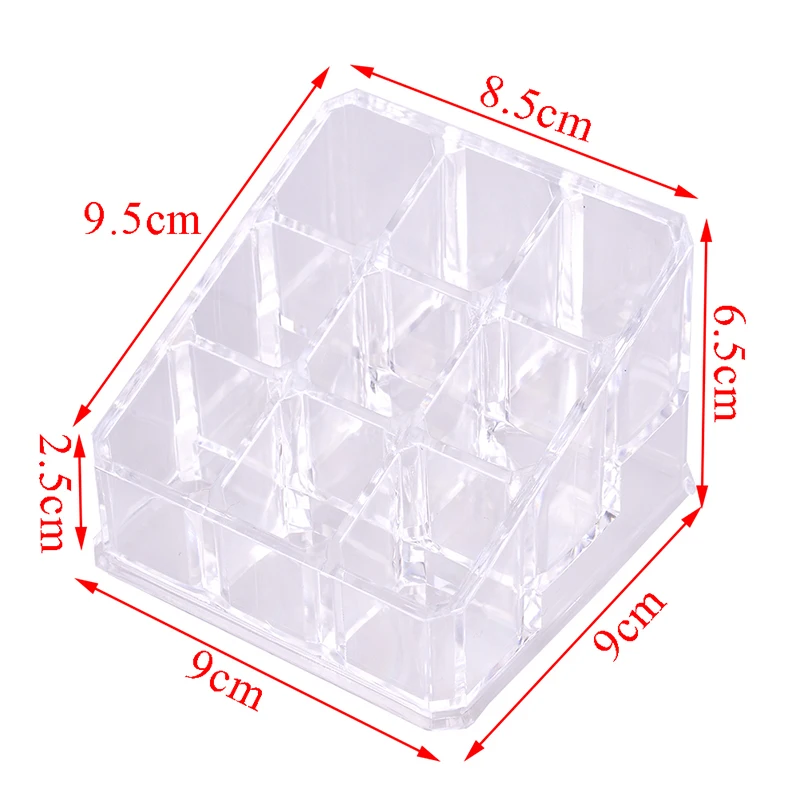 1 шт., 9 отверстий, акриловый косметический Органайзер, макияж, держатель для ящиков, прозрачный чехол для хранения