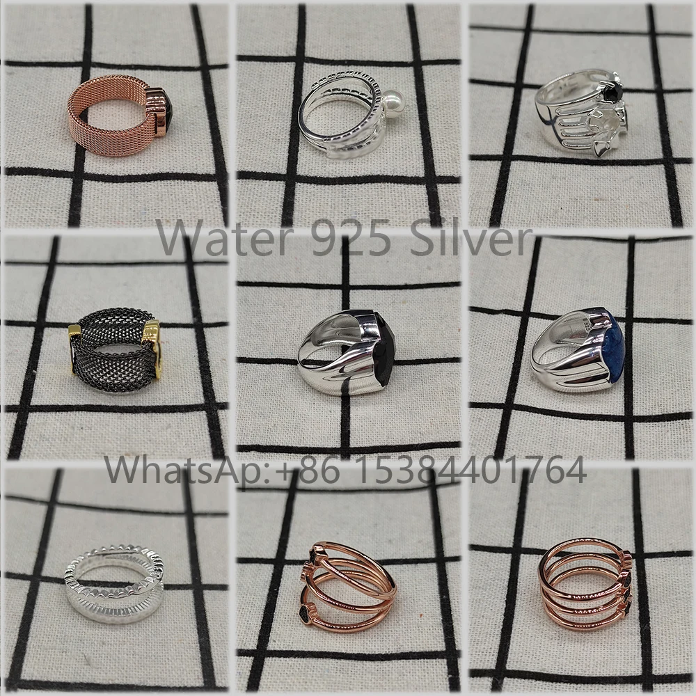 Новые высококачественные женские кольца Anillo Plata 925 из черного натурального камня
