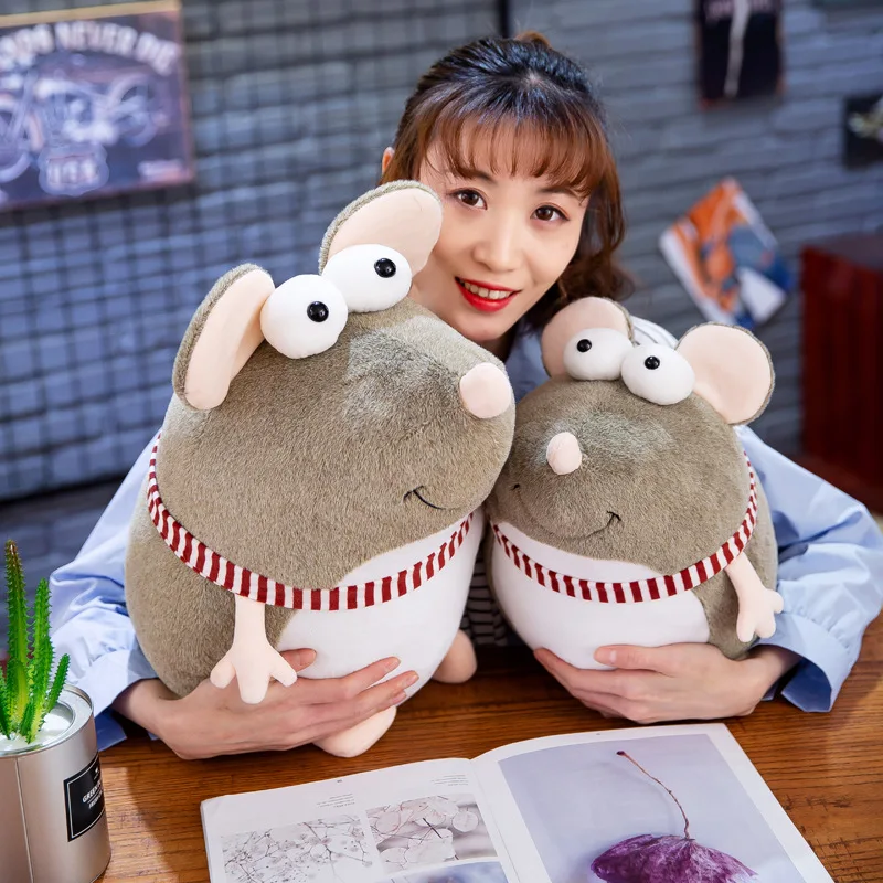 

Plush Toys Big Rat Mascot Big Eyes Sprouting Rat Doll Children Pacify Pillow Customizable Logo