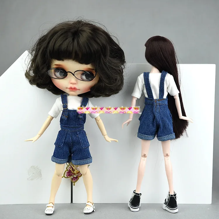 Футболка + шорты/искусственная кожа костюм Одежда для 1/6 BJD Xinyi Барби FR ST Blythe Кукла