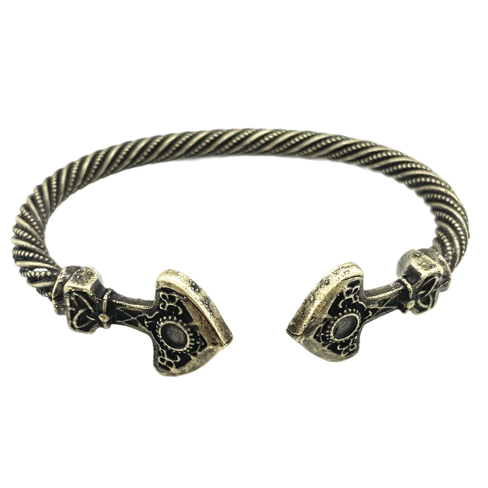 Norse Thor Hammer Thunder Torque Viking Bracelet Men Cuffs Bangles For Women Accessories 5