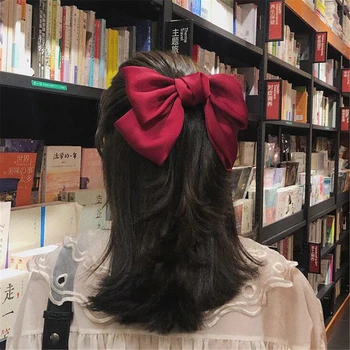 

Fashion Big Bow Hair Clip for Women Girls Satin Bowknot Hairpin Sweet Lolita Barrettes Cute Red Headwear Korean Hair Accessories