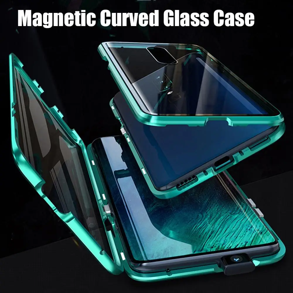 

Magnetic Adsorption Metal Case for OnePlus 7 Pro HD Double Sided Curved Tempered Glass Full Protection Cover for 6 6T Funda Capa