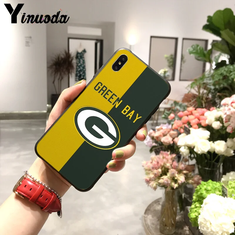 Yinuoda Green Bay упаковщик ТПУ черный чехол для телефона чехол для iPhone X XS MAX 6 6s 7 7plus 8 8Plus 5 5S SE XR 11pro max - Цвет: A15