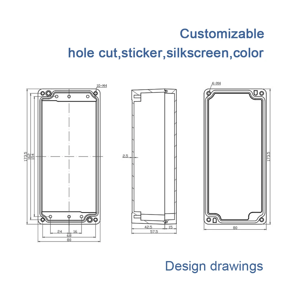 175*80*56 amplifier box chassis aluminum die cast mould box making aluminium amplifier chassis waterproof projector enclosures