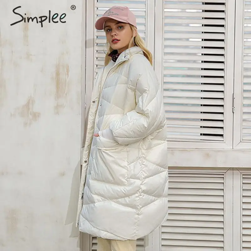 Simplee повседневные женские зимние парки больших размеров с длинным рукавом и