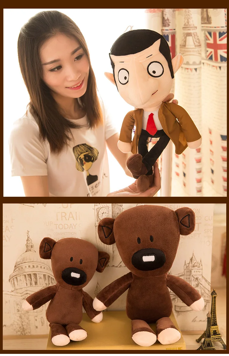 Креативный стиль мультфильм анимация глупой Забавный медведь Mr Bean плюшевые игрушки Детский подарок на день рождения