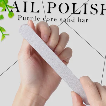 

5pcs Nail File Purple Core Sand Paper Double Sided Files Buffer Sandpaper Sponge Grit Sanding Pedicure Grey Boat A Lot Half Moon