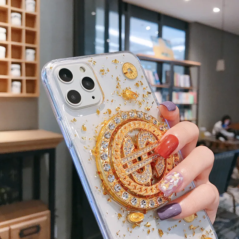 3D вращающийся чехол сверкающий с блестками для iPhone 11 Pro MAX XR XS денежный доллар чехол для телефона для iPhone 8 7 Plus Алмазный чехол для телефона чехол