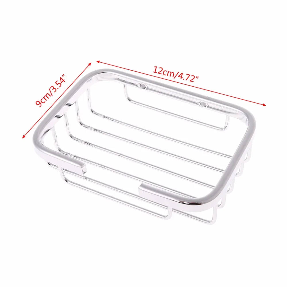 Wall Mounted Soap Dish Holder Basket Tray Bathroom Stainless Steel Bath Shower