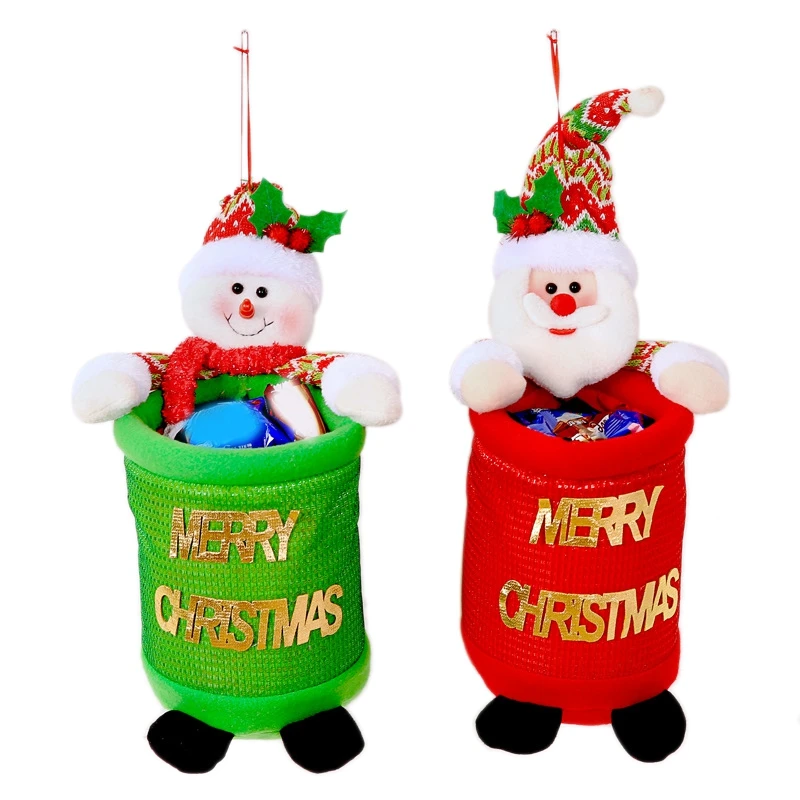 Санта-Клаус, пакет для конфет, сумка для хранения мелочей, торговый центр, праздничный макет, подарок, Рождественская елка, подвеска