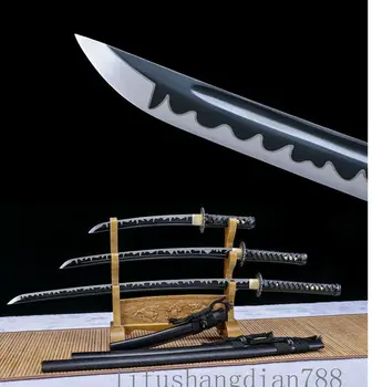 

1095 CARBON STEEL BLACK JAPANESE SAMURAI SWORD SET ( KATANA + WAKIZASHI +TANTO