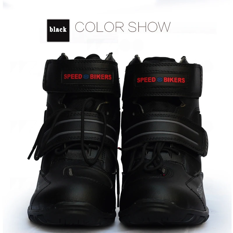 Обувь для верховой езды в байкерском стиле; ботинки для беговых прогулок; Мужская обувь для гонок; обувь для верховой езды в байкерском стиле; водонепроницаемые ботинки - Цвет: short black
