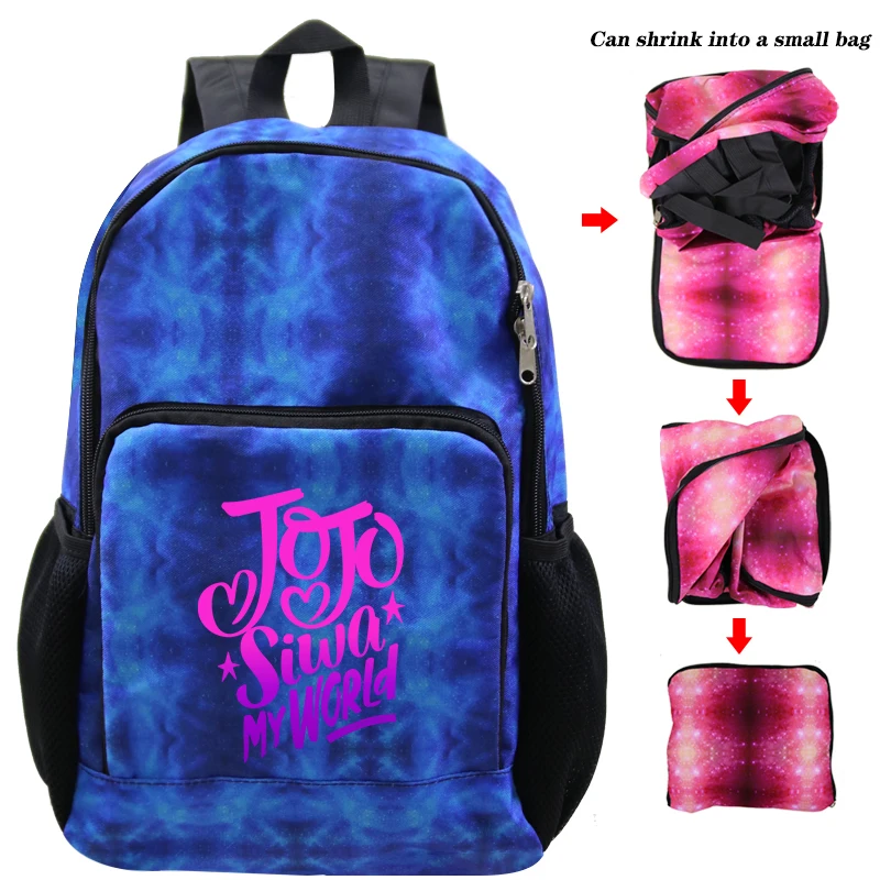 Лаванда Милый Jojo Siwa рюкзак для Galaxy для подростков мальчиков девочек Складная школьная сумка дорожная сумка большой емкости рюкзак - Цвет: Лаванда