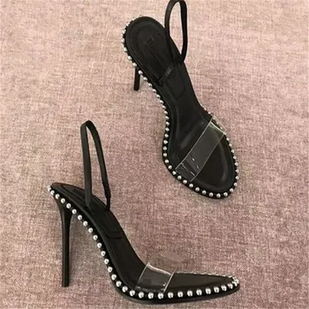 New Women Shoes Summer Fashion Women Sandals Female Platform Sandals Rivet Metal Pumps Wedding Women High Heels 9cm and 7cm 1