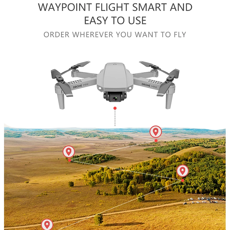 E88 складной 4K мини Дрон с радиоуправляемым квадрокоптером Wi Fi FPV широкоугольная HD