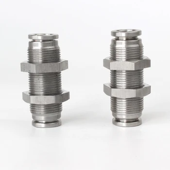 

Pneumatic Fittings PM Straight Bulkhead Union Connector 4-16mm OD Hose 304 Stainless Steel Push In Quick Air Fitting Plumbing