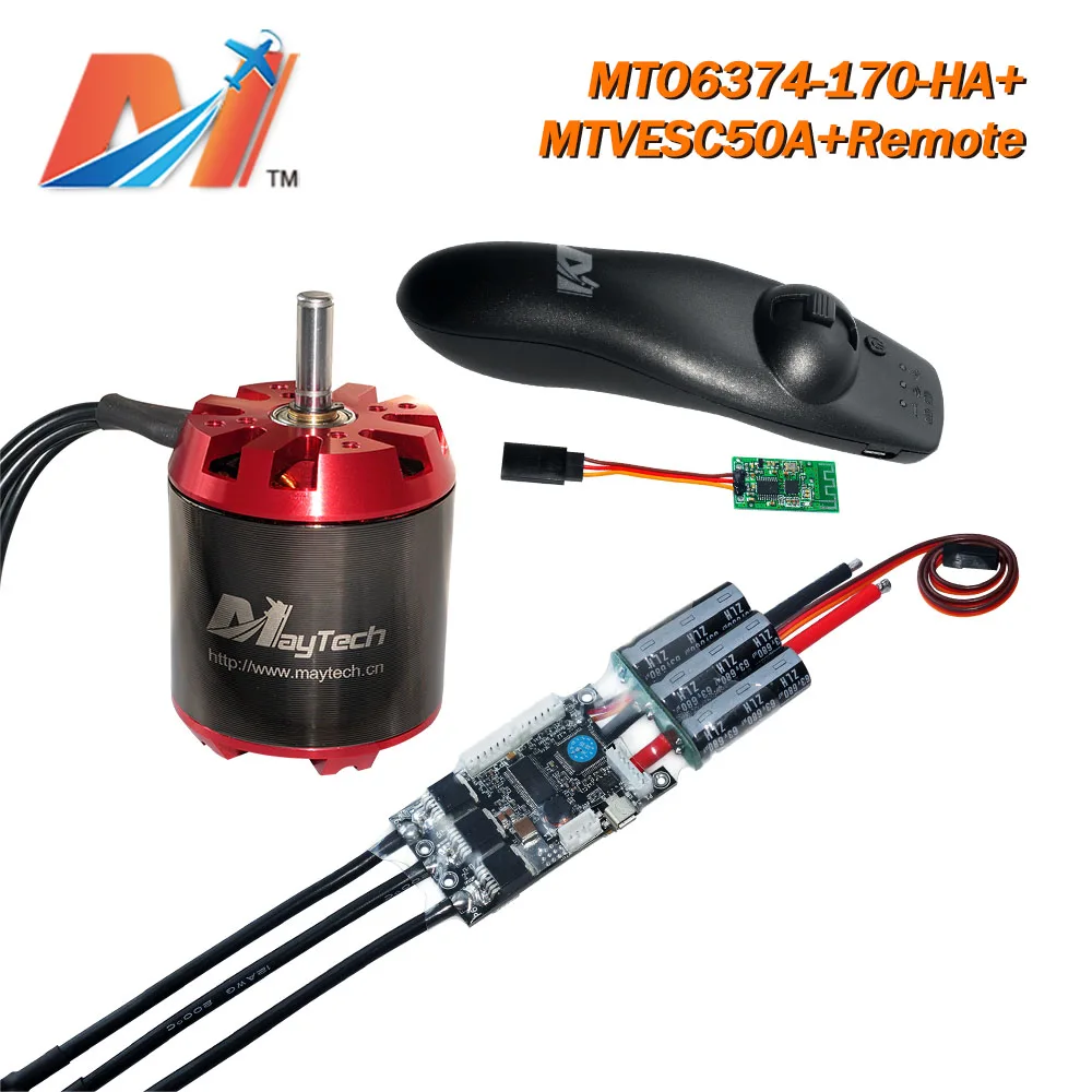 Maytech(скидка 10%) электронный Лонгборд 6374 170KV бесщеточный двигатель для скейтборда с пультом дистанционного управления 2,4 ГГц, ESC на основе контроллера VESC