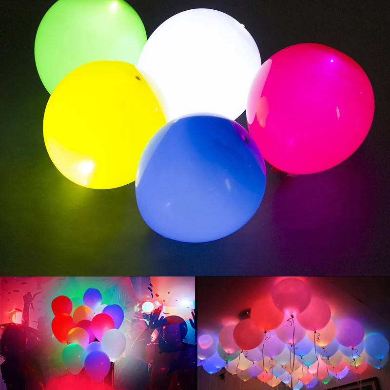 5/10Pcs LED Flash Balloon Lamp Paper Lantern For Wedding Home Party Decor Lights 