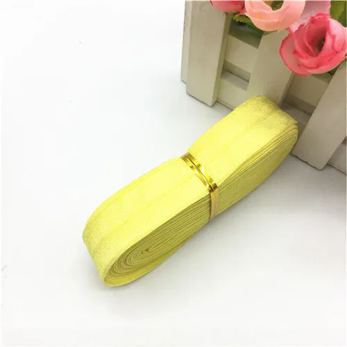 Fold1 Yellow 5M 20 мм сложенная мягкая эластичная лента s спандекс высокая эластичная лента для нижнего белья обернутая эластичная Детская резинка DIY аксессуары 5 м - Цвет: Fold1 Yellow 5M