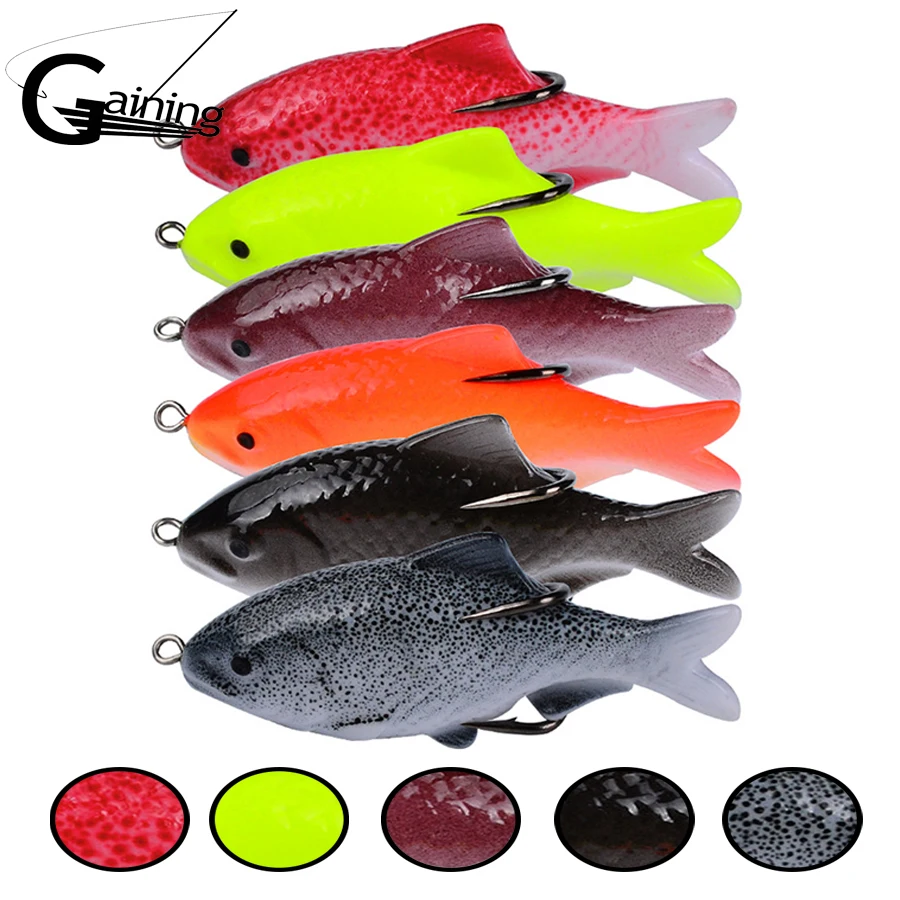 

Soft fishing lures with double hooks, artificial bait for bass fishing, 9 cm, 18G, 6 pcs/lot