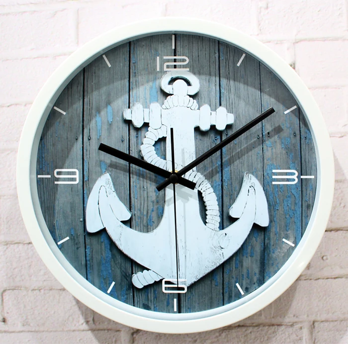 

Mediterranean Retro Wall Clocks Home Decor Bedroom Anchor Rudder Farmhouse Decor Kitchen Secret Stash Orologio Muro 2019 SC110