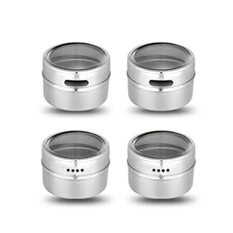 4pcs with magnet Ручная мельница для соли и перца, шлифовальная машина из нержавеющей стали для приправ, кухонный инструмент, аксессуары, шлифовальная бутылка для специй, соус, мельница - Цвет: 4pcs with magnet
