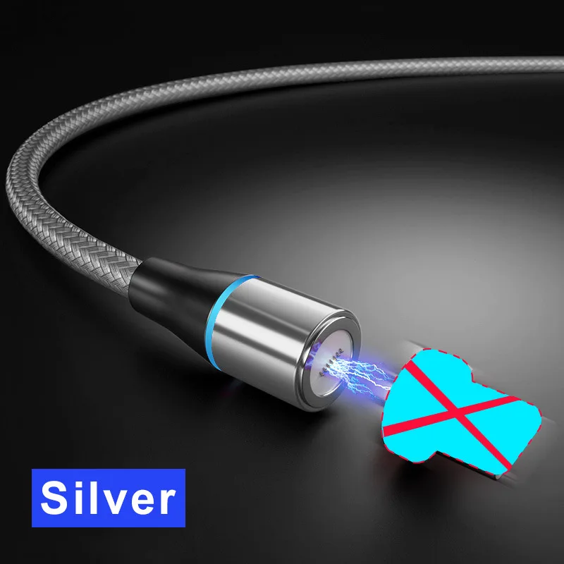 Only Silver Cable Магнитный кабель Snodesound для быстрой зарядки iPhone XR Micro Usb type-C, кабель для быстрой зарядки samsung, шнур для передачи данных - Цвет: Only Silver Cable