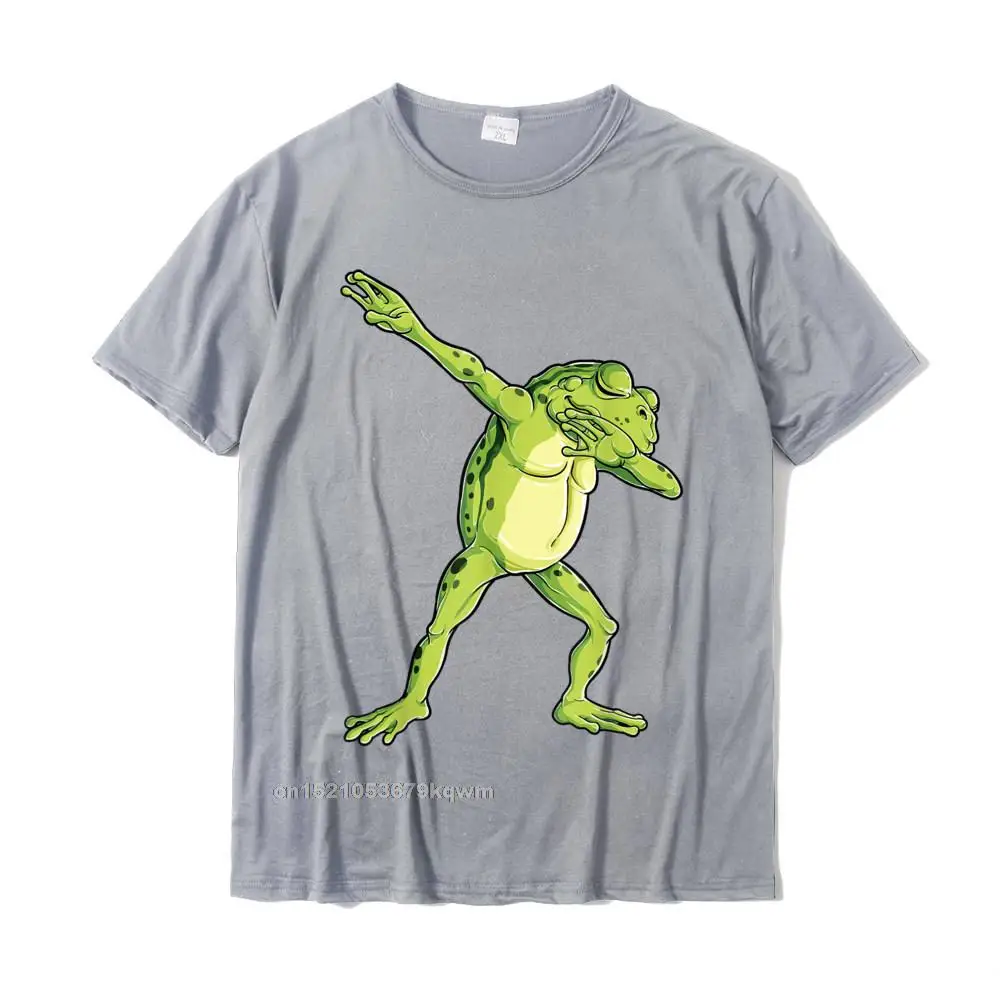 PrintedGift Short Sleeve Tops & Tees Summer New Arrival Crew Neck 100% Cotton T-shirts Men T-Shirt Family  Free Shipping Dabbing Frog Funny Animal Lover Boys Girls Kids Dab Dance T-Shirt__3727 grey