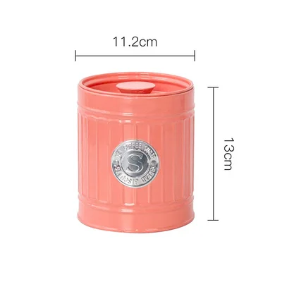 Orange S Nordic Metal Storage Jars Tea Can Coffee Sugar Sealed Iron Box Simple Milk Powder Sealing Container Kitchen Grain Organizer - Цвет: Orange S