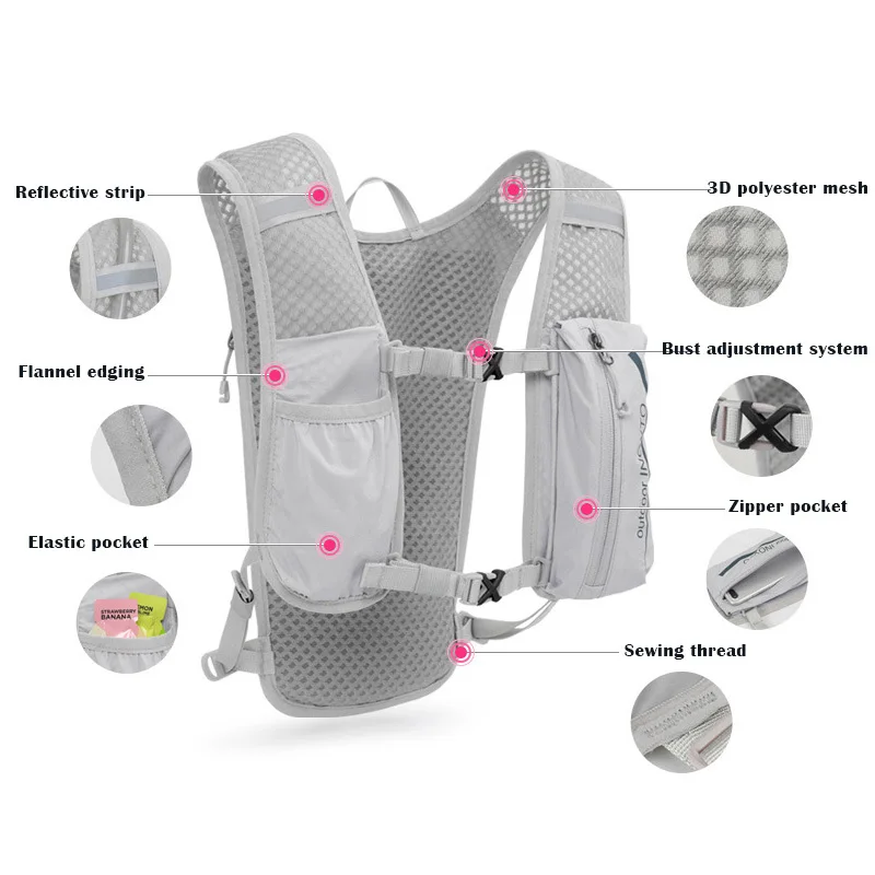 5L Ultra-light Hydration Vest Backpack Men Waterproof Skin Breathable Running Backpack for Cycling Run Gym Bag Back Pack hydration backpack running hydration vest hydration pack