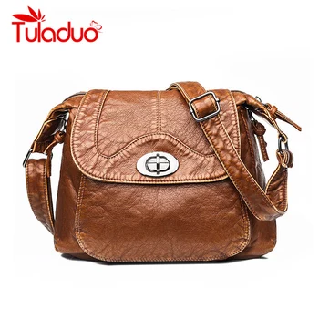 

Winter Crossbody Bags Ladies Over Shoulder Bag For Women Retro Handbag Female Washed Leather Purses and Handbags Bags Sac A Main