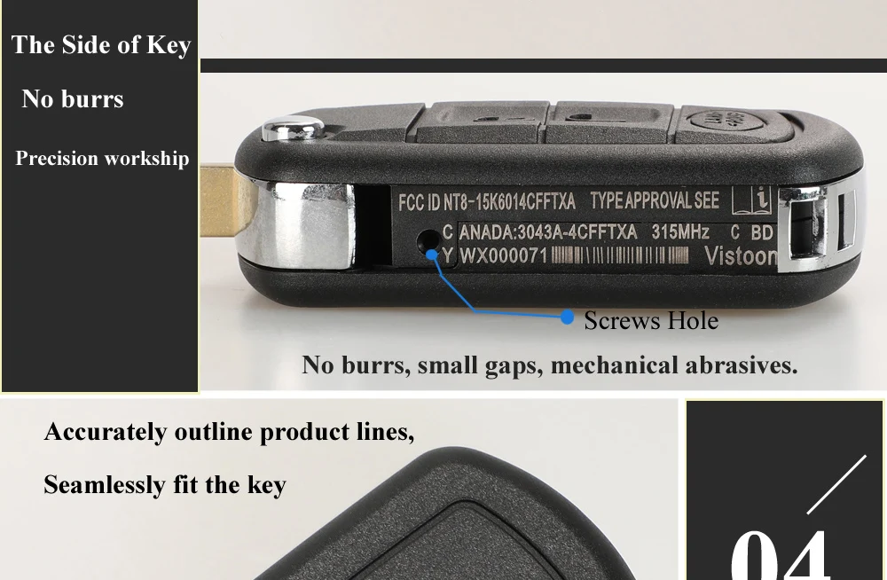 Keyforkess 10pcs Chiave A Distanza di Vibrazione Borsette Caso Fob 3 Pulsante Per LAND ROVER Range Rover Sport LR3 Freelander Evoque discovery Sport - H5ca61279145b4b27b76c3128ff570fb6B