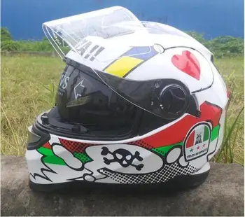 

New Malushun Double Lens Motorcycle Full Face Four Seasons Bike Motorcycle Helmet Men and Women Dragon Helmet 54