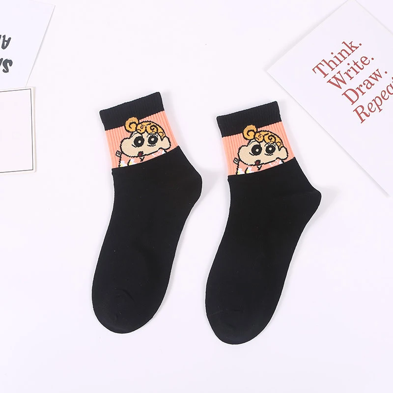 Style2 Осенняя Женская мода kawaii Мультфильм Crayon Shin-chan Harajuku повседневные женские уличные забавные носки Высокое качество - Цвет: Style2