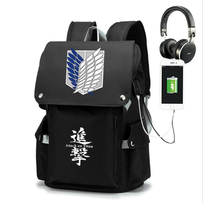 Mochila Anime japonés Shingeki No Kyojin Wings of Freedom Attack On Titan, mochilas escolares, periféricos| | AliExpress