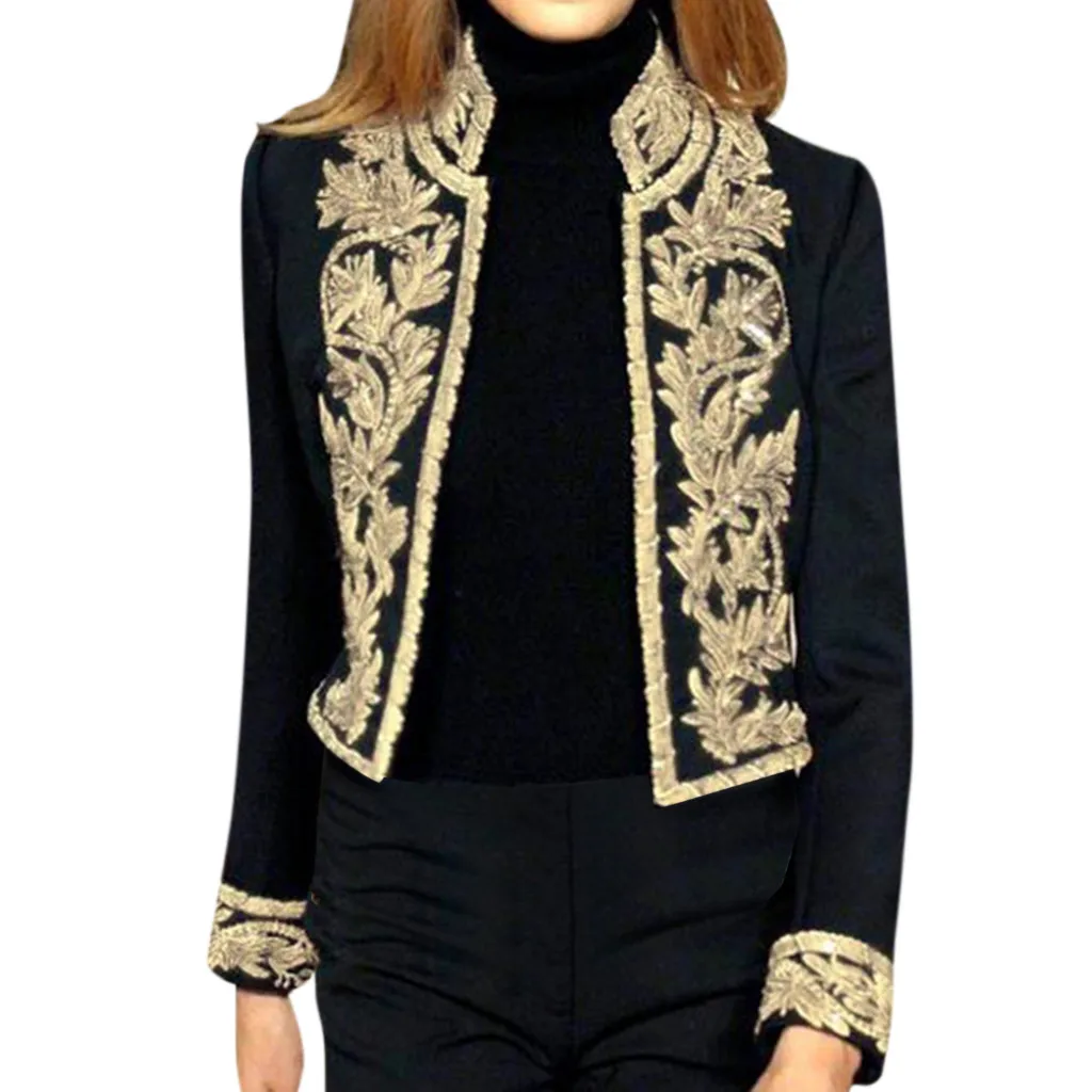 Женский короткий кардиган с длинными рукавами и открытой передней частью, пиджак, офисный Топ, Блейзер, Feminino, осенне-зимний костюм, блейзер для женщин, C30915 - Цвет: Black
