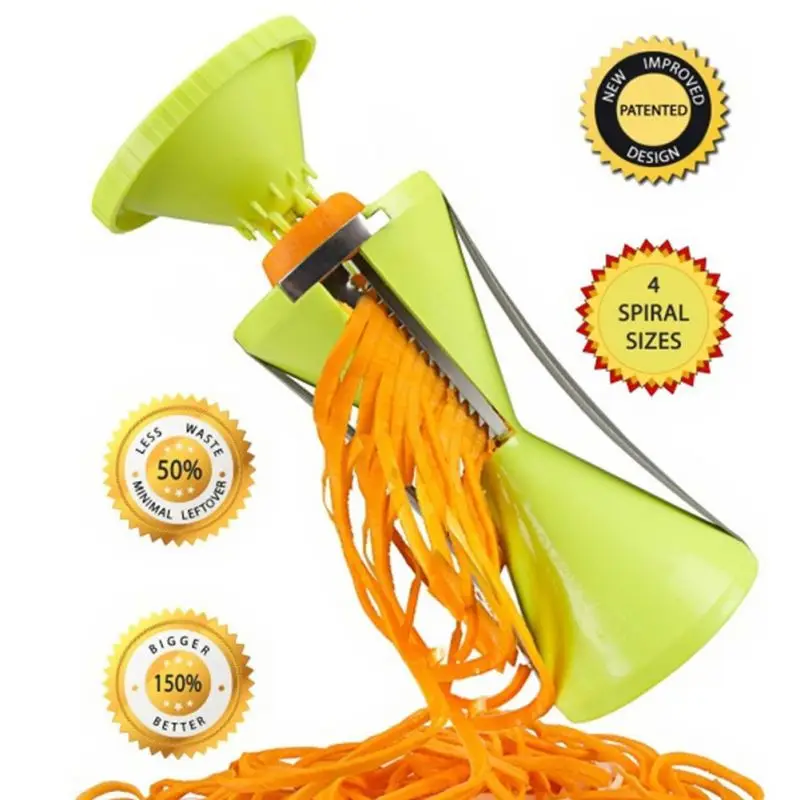 

New Kitchen Multi-Function Cutter, Spiral Funnel Wire Cutter Rotary Shredder Grater Stainless Steel Blade