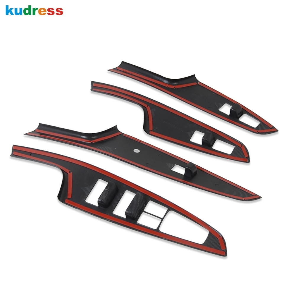  For Hyundai Tucson 2015-2018 2019 2020 Carbon Fiber Interior Stickers Window Lift Switch Button Pan