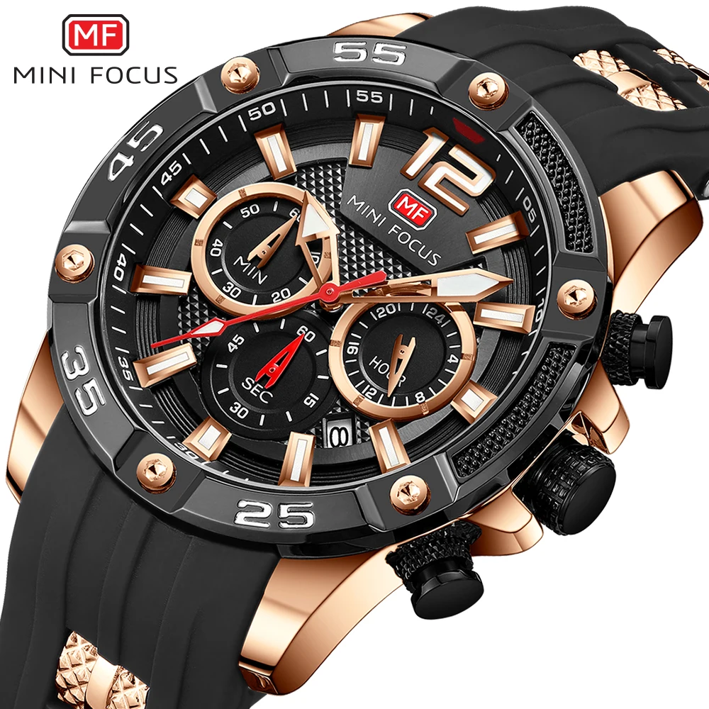 Men Watches Silicone-Strap Black Luxury Quartz Waterproof Masculino Sport Top-Brand Relogio