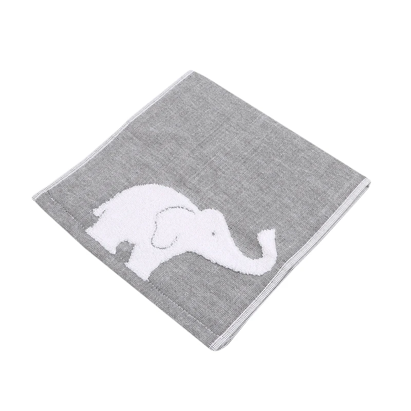 Gray Полотенце для купания С Рисунком Слона из мультфильма, подвешивающее полотенце для ванной, хлопковое, Хорошо Впитывающее Воду, детское полотенце для душа, полотенце для рук - Цвет: Gray