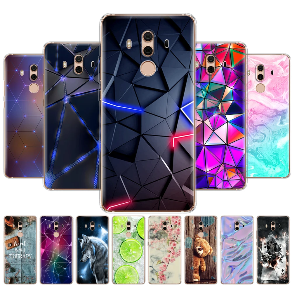 Мягкий чехол из ТПУ для Huawei Mate 10 lite силиконовые чехлы телефона с рисунком pro mate |
