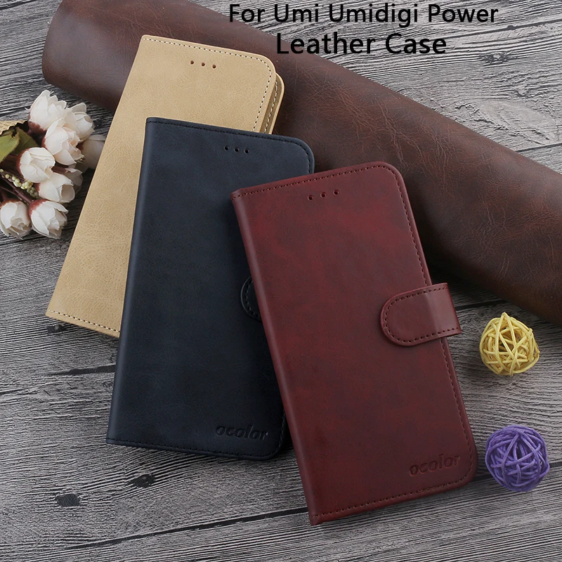 

ocolor For UMI Umidigi Power Leather Case Flip Cover With Sticker With Card Pocket Anti-knock For UMI Umidigi Power Phone Case