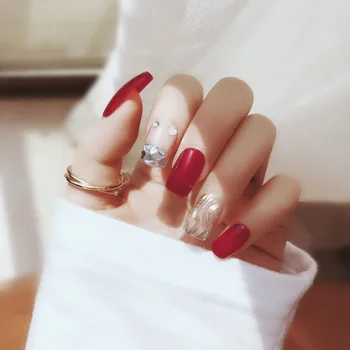 

Wave Pattern 24 sheet/set Fake False Nail Tips Round Cover Glue Manicure Makeup New Design Photo Therapy Art Nail Stickers L67