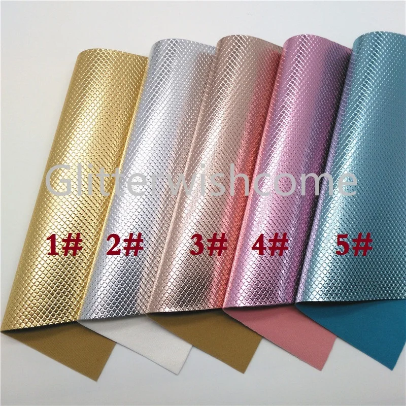 Glitterwishcome 21X29 см A4 размер винил для бантов тиснение рыбья чешуя "Русалка" кожа Fabirc искусственная кожа листы для бантов, GM525A