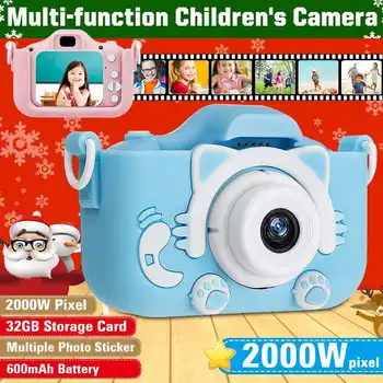 

20 Million Pixels Children Mini Dual Lens Digital Video Camera Rechargeable Sports Camera with Storage Card Gift for Children